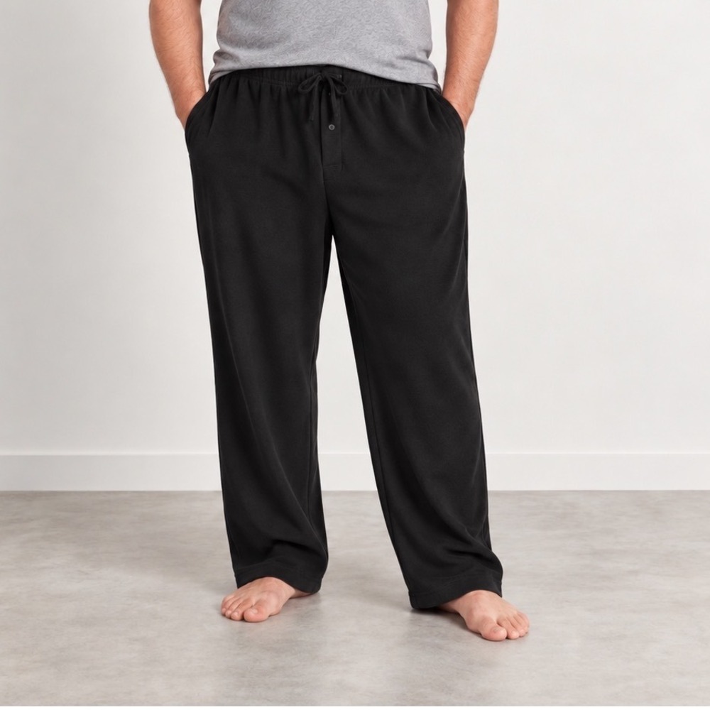 Goodfellow & Co Microfleece Pajama Pants Mens XXL 2XL Black Straight Leg lounge